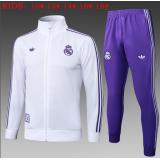 Chándal Real Madrid 2025/26 ( Retro White Long zipper) - NIÑOS